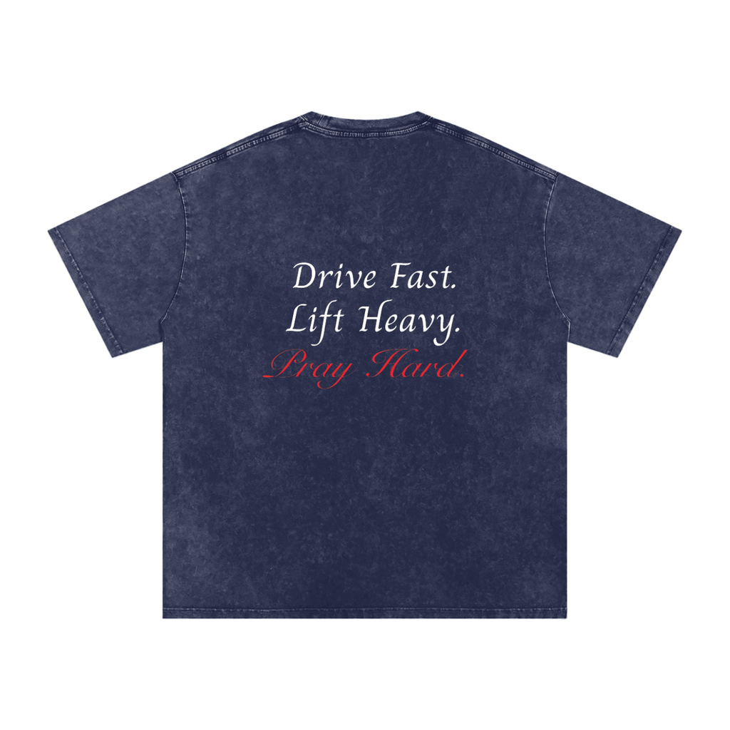 Pray Hard Acid Wash Tee