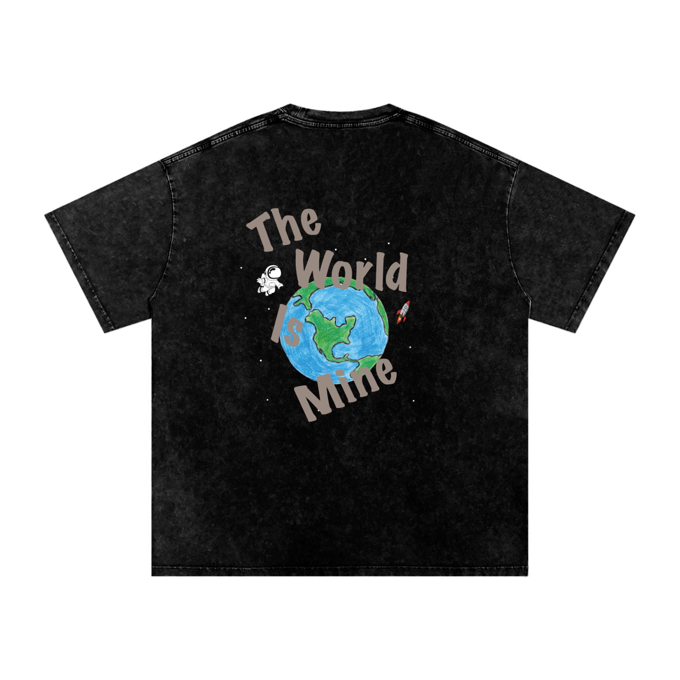 The World Is Mine Acid Wash Tee